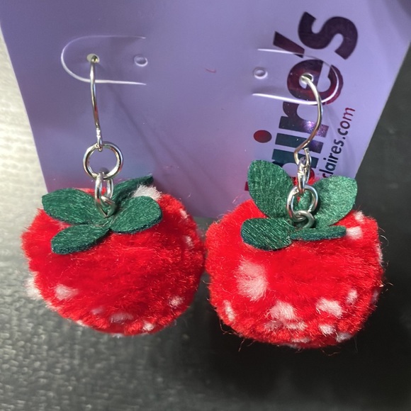 Strawberry Fuzz Earrings - Picture 2 of 3